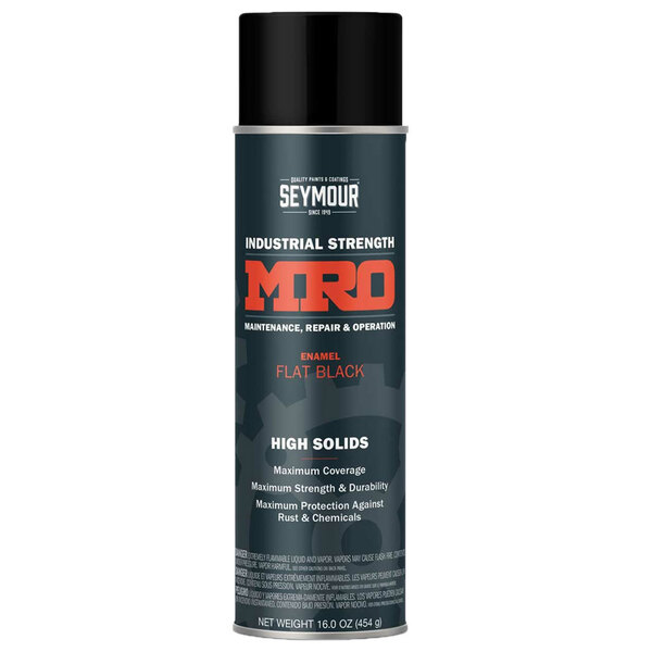 SM-620-1433 FLAT BLACK MRO HIGH SOLIDS SPRAY PAINT 20OZ CAN 16OZ FILL
