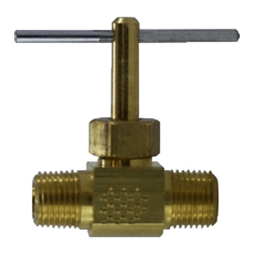 46050 1/8 X 1/8 BRASS NEEDLE VALVE PIN HANDLE MALE PIPE X MALE PIPE