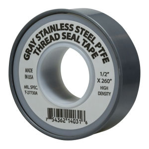MD-982135 1/2 X 260" GRAY STAINLESS STEEL TEFLON TAPE