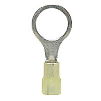 12-10 AWG NYLON INSULATED BRAZED BARREL RING CONNECTOR WITH 1/2 STUD