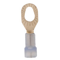 16-14 AWG NYLON INSULATED BRAZED BARREL MULTI STUD RING CONNECTOR STUD SIZES 6-8-10