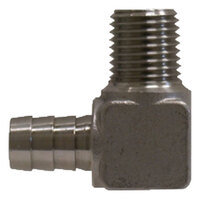 1/4 X 1/8 316 STAINLESS STEEL HOSE BARB 90 DEGREE MALE ELBOW