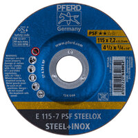 4 1/2 X 1/4 GRINDING WHEEL 7/8 ARBOR PSF STEELOX DEPRESSED CENTER TYPE 27