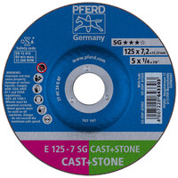 5 X 1/4 GRINDING WHEEL 7/8 ARBOR SG CAST+STONE DEPRESSED CENTER TYPE 27, AO, SIC