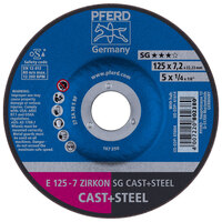 5 X 1/4 GRINDING WHEEL 7/8 ARBOR ZIRKON SG CAST + STEEL DEPRESSED CENTER TYPE 27