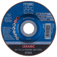 4 1/2 X .045 CUTOFF WHEEL 7/8 ARBOR CERAMIC SGP STEEL DEPRESSED CENTER TYPE 27