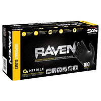 L - RAVEN POWDER FREE NITRILE DISPOSABLE GLOVES - 10 BOXES / 100 EA. | 1000 GLOVES TOTAL |7 MIL