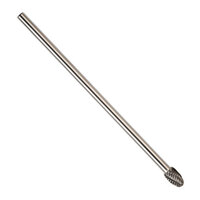 SE-3L6 3/8 X 5/8 X 6 EXTRA LONG CARBIDE BUR OVAL END DOUBLE CUT 1/4 SHANK