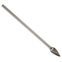 SG-5L6 1/2 X 1 X 6 EXTRA LONG CARBIDE BUR TREE POINTED END DOUBLE CUT 1/4 SHANK