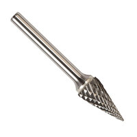 SM-5 1/2 X 7/8 CARBIDE BUR CONE POINTED END SINGLE CUT 1/4 SHANK