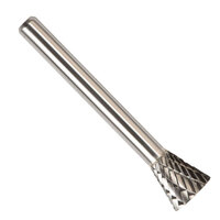 SN-4E 1/2 X 1/2 CARBIDE BUR INVERTED CONE WITH END CUT DOUBLE CUT 1/4 SHANK