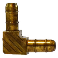 1/4 BRASS DOUBLE BARBED 90 DEGREE UNION ELBOW FOR PLASTIC TUBING