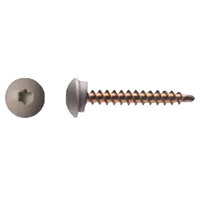 10 X 1 1/2 WHITE FINISH TORX DRIVE ECLIPSE HEAD WOODBINDER METAL ROOFING SCREW 100 COUNT BUCKET