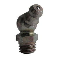 M8-1.25 ZINC FINISH STEEL 45 DEGREE ANGLE TAPER THREAD GREASE FITTING WITH BALL CHECK H2113Z3