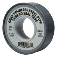 1/2 X 260" GRAY STAINLESS STEEL TEFLON TAPE