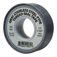 1/2 X 260" GRAY STAINLESS STEEL TEFLON TAPE