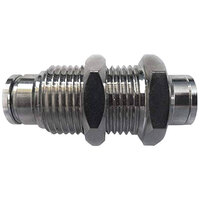 5/16 NICKEL PLATED BRASS BULKHEAD UNION WITH NICKEL COLLET
