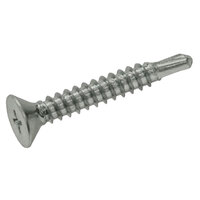 1/4 x 3 Zinc Finish Steel Phillips Drive Flat Head Self-Drilling Screw